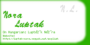 nora luptak business card